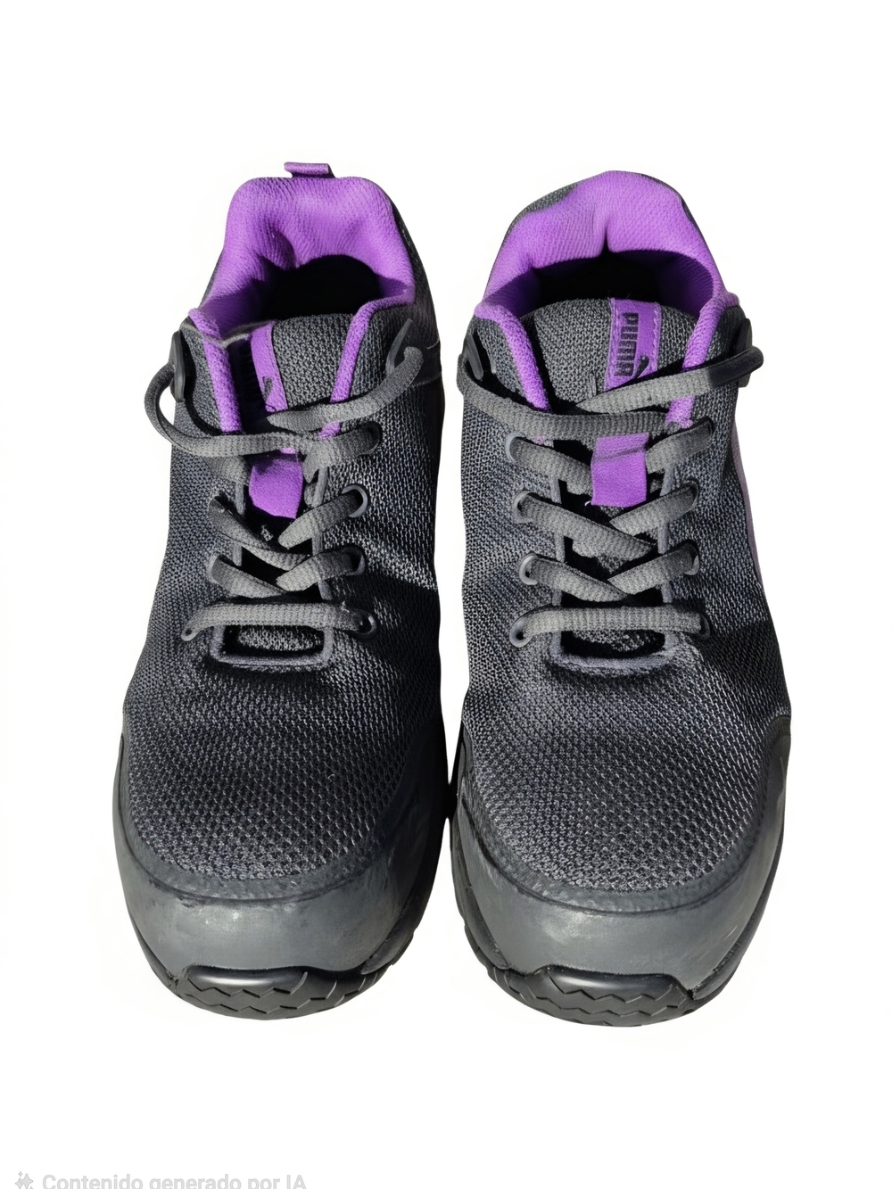Women's Lightweight Black and Purple Athletic Sneakers